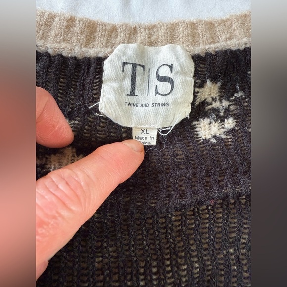 TWINE & STRING Tan and Black leopard print Cardigan Sweater size XL - Picture 10 of 14